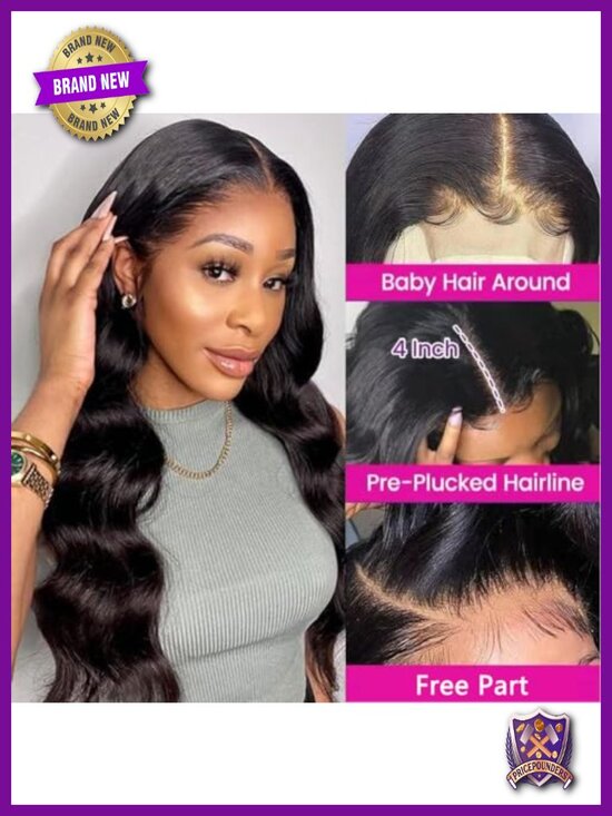 4x4 HD Lace Closure Body Wave Human Hair 18 Inch Brazilian Virgin Hair Free